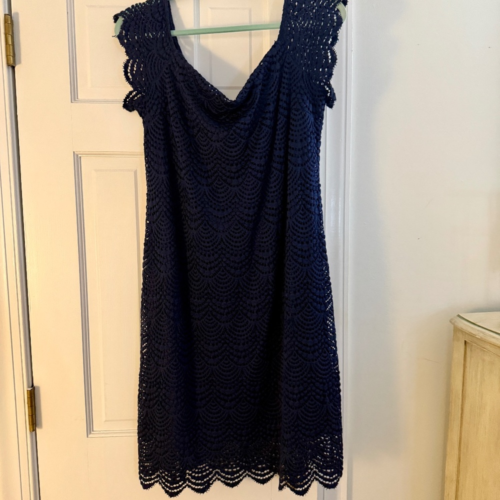 Lily Pulitzer Flirty Navy Lace Dress • SZ XL